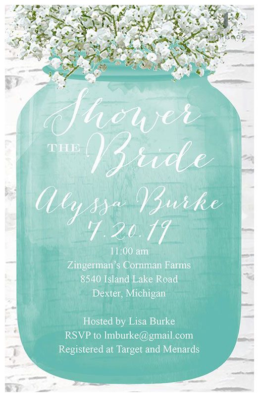 Blue Bridal Shower Invite